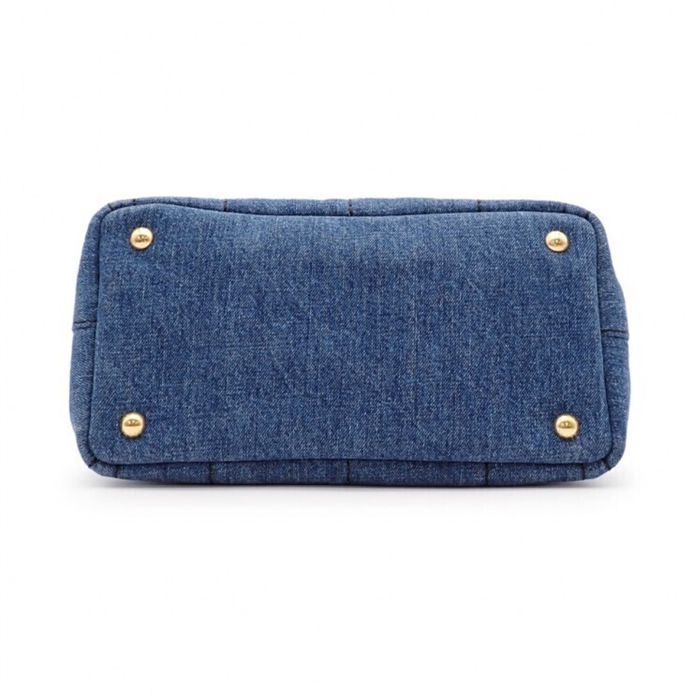 PRADA Canapa bag handbag shoulder denim blue - Picture 6 of 10